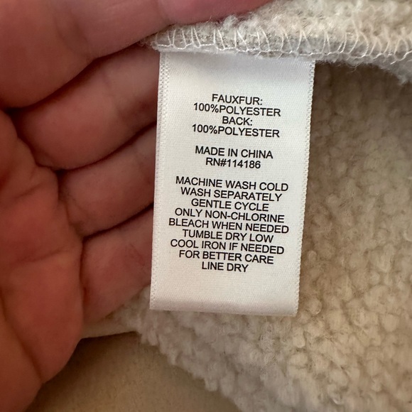 FRYE SND CO. Cream/Tanish Sherpa Sleeveless Open Front Women’s Vest  XL Pockets - Picture 11 of 14